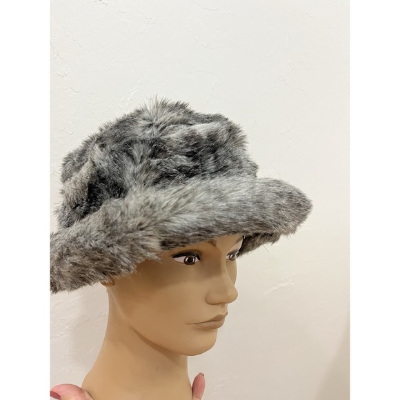 Parkhurst Gray Faux Fur Bucket Hat Winter‎ Cloche Made in Canada RN 89898 main image 5